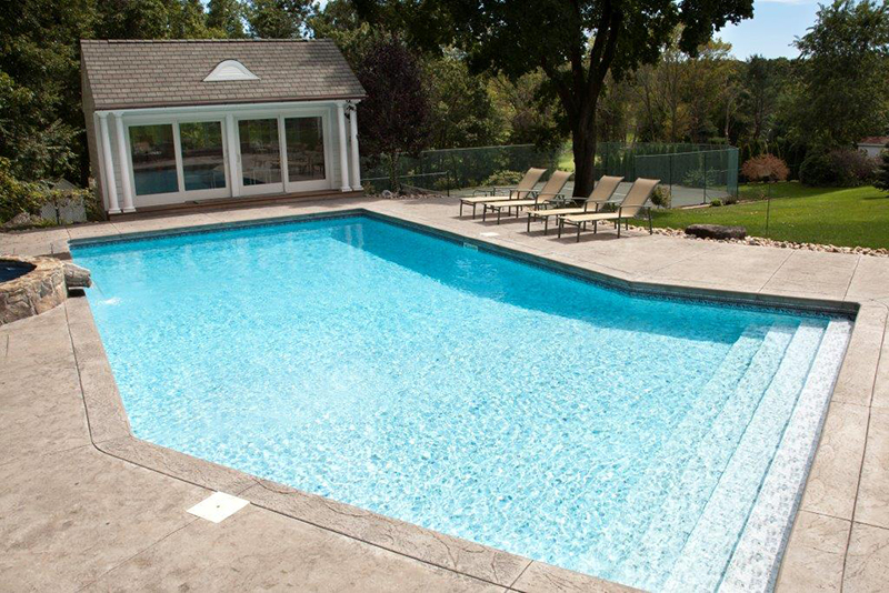Swimming pool and stamped concrete project example 63